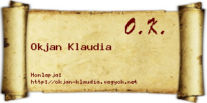 Okjan Klaudia névjegykártya